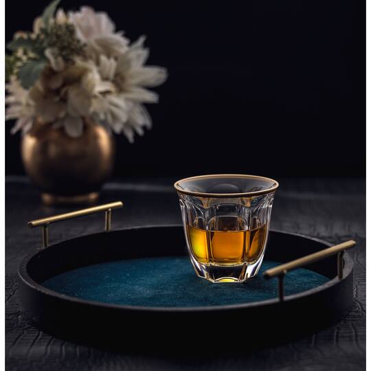 JoyJolt® 7.4oz. Gold Rimmed Windsor Double Old Fashioned Tumblers, 2ct.